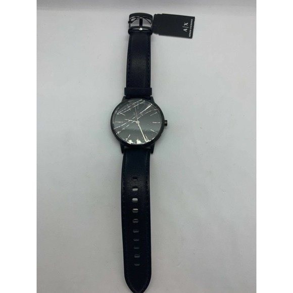 Armani Exchange Cayde Black Watch AX2705 NEW IN BOX Black Leather Strap - Picture 3 of 10